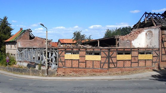 Abriss Brandruine Bleicherode (Foto: Landratsamt Nordhausen)