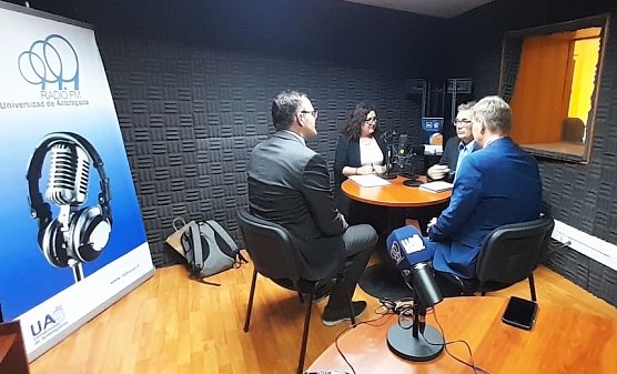 Pr&auml;sident Wagner und Staatssekret&auml;r Feller an der Universidad de Antofagasta (Foto: Hochschule Nordhausen)