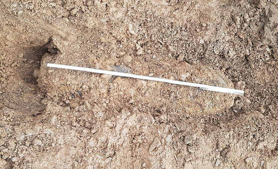 Gefundener Blindgänger in der Rathsfelder Straße (Foto: Stadt Nordhausen) Gefundener Blindgänger in der Rathsfelder Straße (Foto: Stadt Nordhausen)