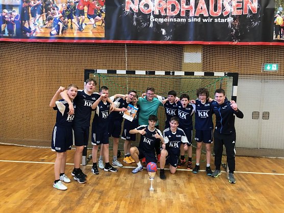 Die Bleicher&ouml;der Handballer vom Schillergymnasium haben sich ins Landesfinale gespielt (Foto: Johannes Eichhorn)