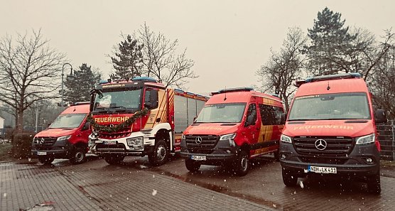 Mit den vier neuen Fahrzeugen kann der Landkreis einen vorl&auml;ufigen Schlussstrich unter die Modernisierung der St&uuml;tzpunktfeuerwehren ziehen (Foto: agl)