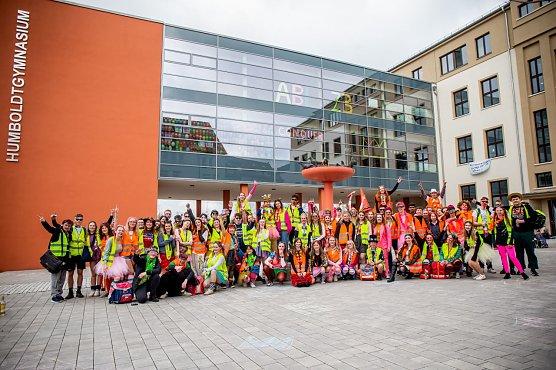 Die 12. Klassen des Humboldt-Gymnasium feierten gestern ihren "Idiotentag" (Foto: Christoph Keil)