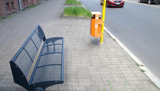 Neue Sitzbank in der Hersser&ouml;der Stra&szlig;e (Foto: Stadtverwaltung Nordhausen)