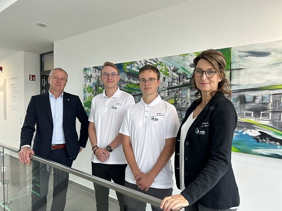 v.l.: Steffen Loup, Jonas Gryphan, Luca Bischoff, Sandra Nikoleizig (Foto: WBG Südharz) v.l.: Steffen Loup, Jonas Gryphan, Luca Bischoff, Sandra Nikoleizig (Foto: WBG Südharz)