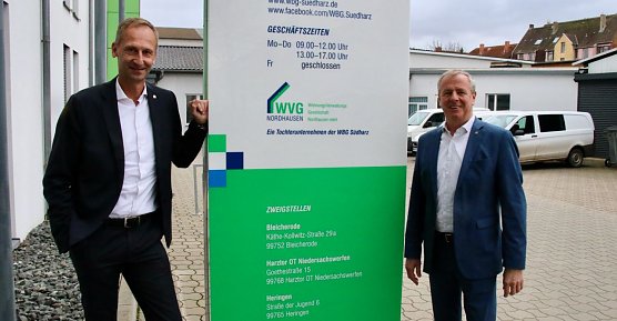 Die Bilanz ist gut, der Ausblick schwierig: Sven D&ouml;rmann und Steffen Loup von der WBG S&uuml;dharz (Foto: agl)
