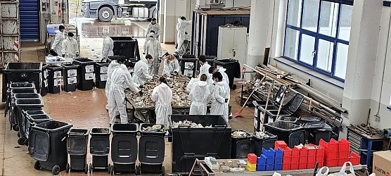 Studenten analysieren M&uuml;ll (Foto: J.Piper)