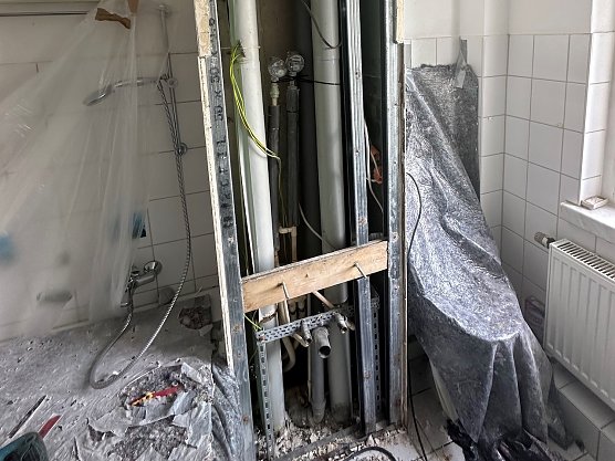 Strangsanierungen werden bei der WBG durchgeführt (Foto: WBG) Strangsanierungen werden bei der WBG durchgeführt (Foto: WBG)