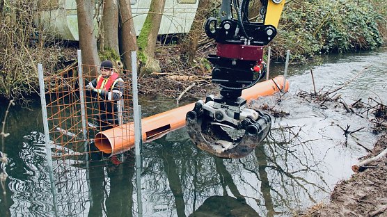 Biberbau-Drainage in der Salza (Foto: agl) Biberbau-Drainage in der Salza (Foto: agl)