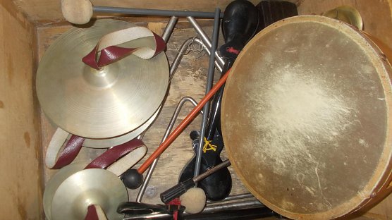 Ein Karton voll Instrumente (Foto: F.Tuschy)