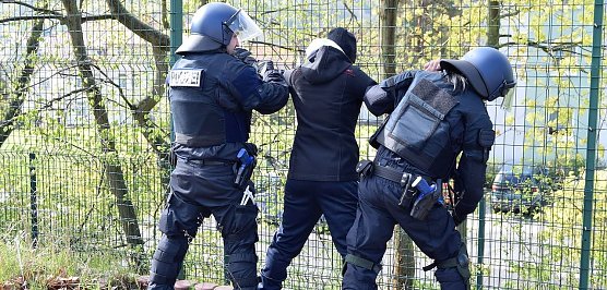 Polizeibeamte bei einer Festnahme (Foto: LPI) Polizeibeamte bei einer Festnahme (Foto: LPI)
