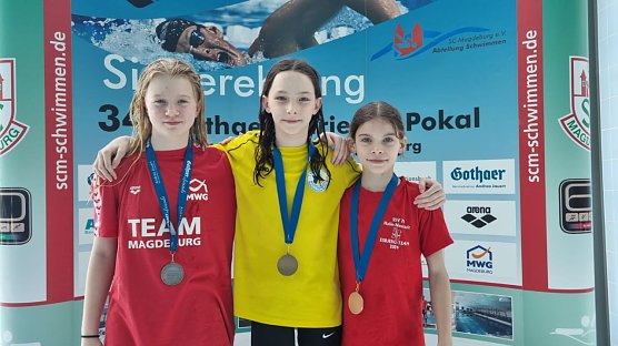 Frida Flagmeyer (Mitte) glänzt beim Pokal (Foto: SVN 90) Frida Flagmeyer (Mitte) glänzt beim Pokal (Foto: SVN 90)