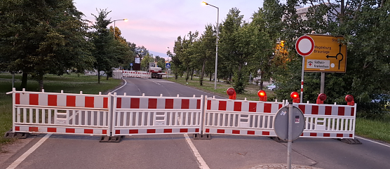Straßensperrung in der oberen Stolberger Straße (Foto: privat) Straßensperrung in der oberen Stolberger Straße (Foto: privat)