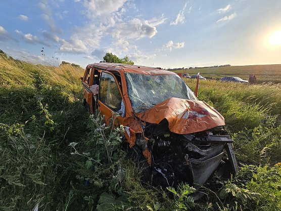 Unfall auf der A38 bei Wipperdorf (Foto: S. Dietzel)