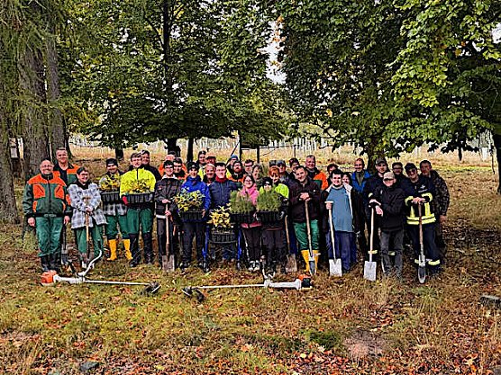 Nordth&uuml;ringer Lebenshilfe pflanzte B&auml;ume im Stadtwald (Foto: Yvonne Reichardt, Nordth&uuml;ringer Lebenshilfe )