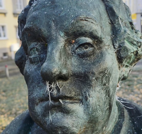Frost setzt den Reformatoren auf dem Nordh&auml;user Lutherplatz zu (Foto: L.Mischer)
