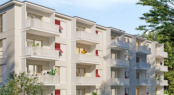 Die Visualisierung von Franzi zeigt, wie das dritte Geb&auml;ude des Ossietzky-Hofs aussehen soll (Foto: Z-Geschossbau)