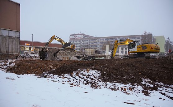 Momentan wird der alte Rewe in Nordhausen Salza abgerissen.  (Foto: ssc)