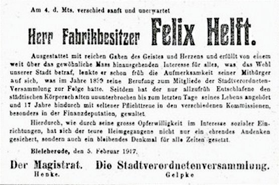 Todesanzeige zum Ableben von Felix Heldt.  (Foto: Repro: Dirk Schmidt)