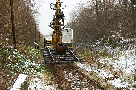 Schienenr&uuml;ckbau bei Herzberg (Foto: bb)