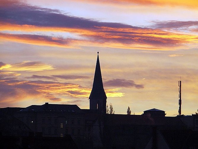 Morgenrot &uuml;ber Nordhausen (Foto: nnz)