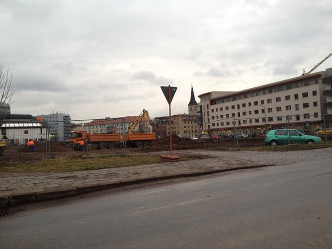 Bagger buddeln am Pferdemarkt (Foto: N. Jahn)