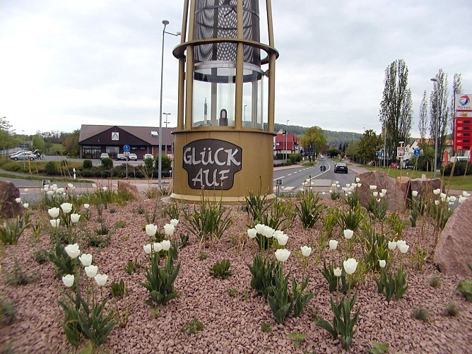 Blumiges "Glück Auf" (Foto: E. Seifert) Blumiges "Glück Auf" (Foto: E. Seifert)