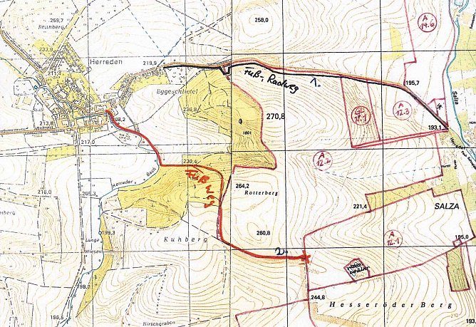 Vorgeschlagene Wegeführung (Foto: privat) Vorgeschlagene Wegeführung (Foto: privat)