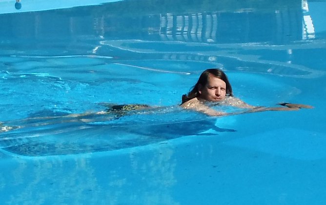 Der erste Badegast (Foto: privat)