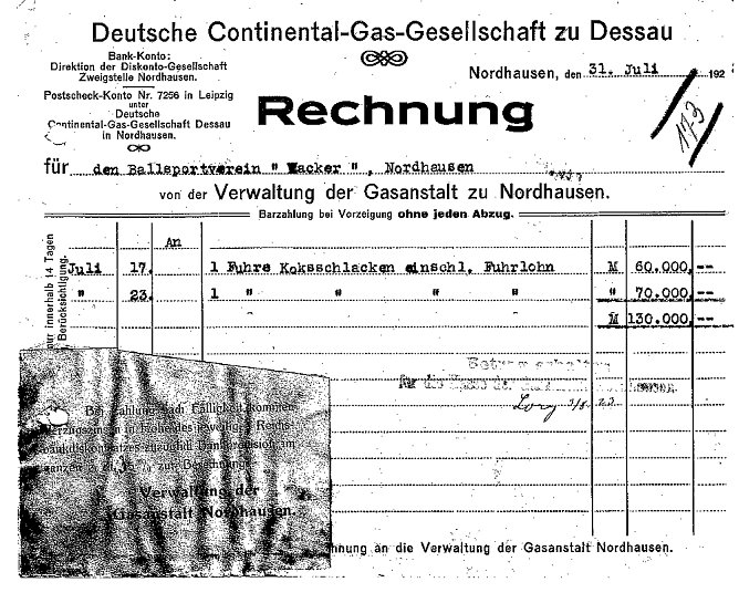 Rechnung (Foto: Archiv Verkouter) Rechnung (Foto: Archiv Verkouter)
