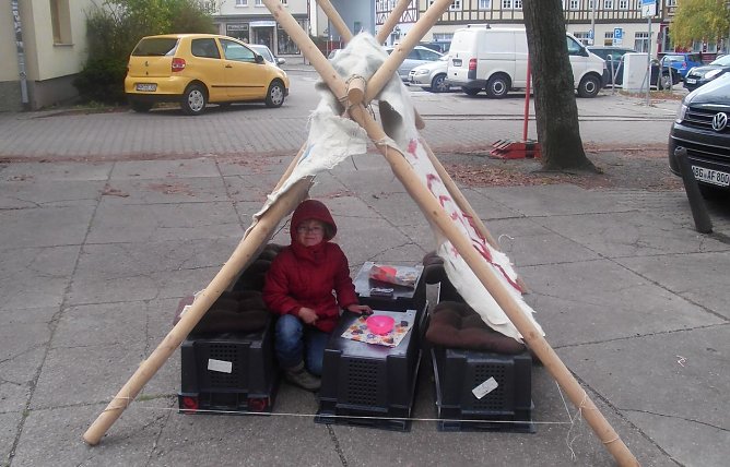 Bude gebaut (Foto: F. Tuschy) Bude gebaut (Foto: F. Tuschy)