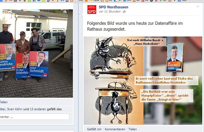 Screenshot der Facebookseite der Nordh&auml;user SPD (Foto: nnz)