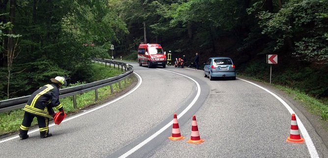 Unfall am Samstag auf der B81 (Foto: V. Franke)