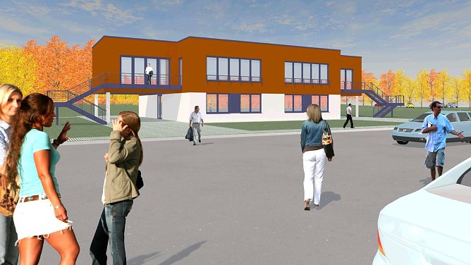 Die Computergrafik zeigt das entstehende Kompetenzzentrum (Foto: BBZ)