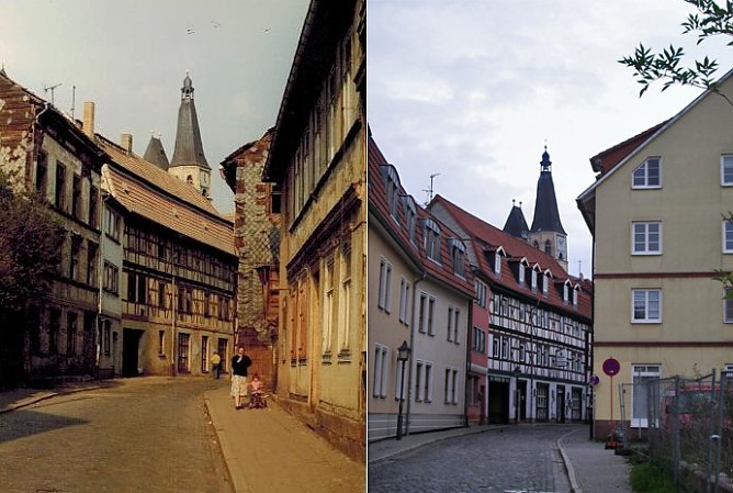 Damals und jetzt: Blick zum Nordh&auml;user Dom (Foto: privat)