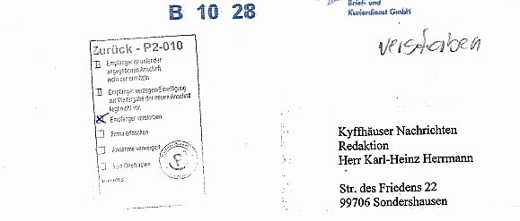 Ihre Post in guten H&auml;nden! (Foto: Karl-Heinz Herrmann)