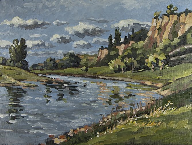 Rainer Groh, Landschaft an der Elbe (Foto: Kunsthaus Meyenburg) Rainer Groh, Landschaft an der Elbe (Foto: Kunsthaus Meyenburg)