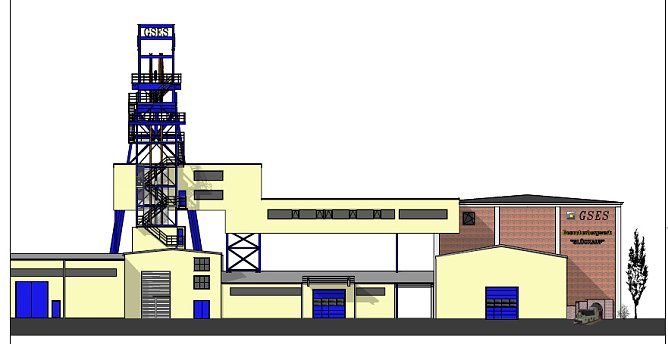 Neue Seilfahrtsbrücke wird montiert (Foto: GSES) Neue Seilfahrtsbrücke wird montiert (Foto: GSES)
