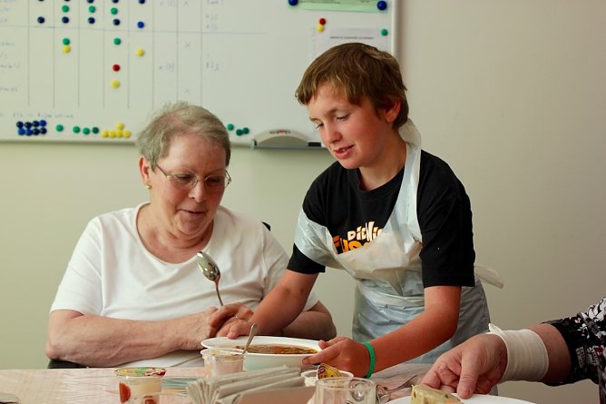 Auch der 11-j&auml;hrige Niklas aus der Regelschule Hainleite in Wolkramshausen engagierte sich am "Sozialen Tag" (Foto: privat)