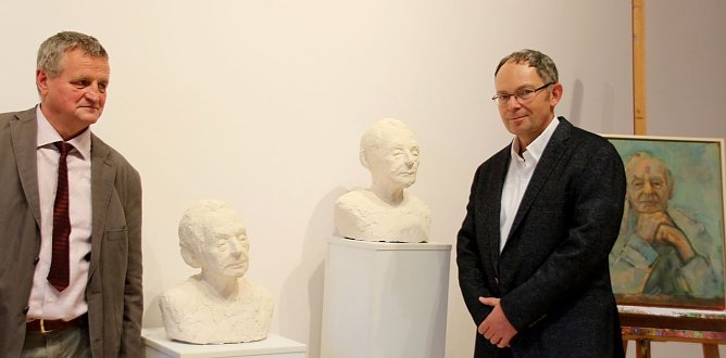 Peter Gen&szlig;ler (rechts) mit dem Sohn von G&uuml;nter Groh (Foto: I. Bergmann)