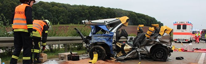 Unfall auf der A 38 (Foto: Feuerwehr Heiligenstadt)