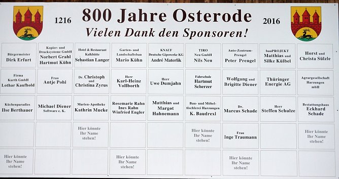 Spendentafel (Foto: Sandra Witzel) Spendentafel (Foto: Sandra Witzel)