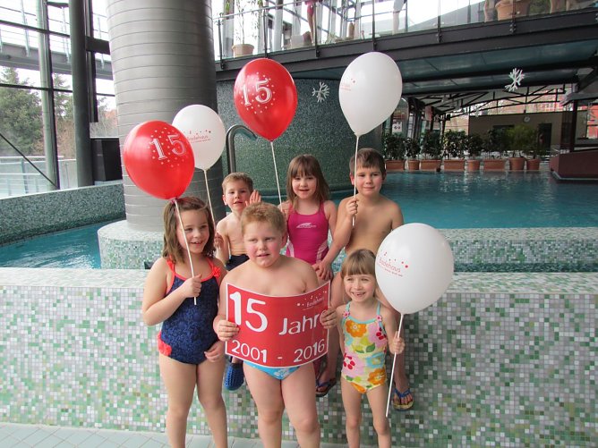 Auch die Vorschulkinder des &ouml;kumenischen Kindergartens freuen sich schon auf den 15. Geburtstag des Nordh&auml;user Badehauses (Foto: Badehaus Nordhausen GmbH)