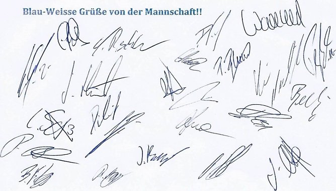Die Mannschaftsunterschriften (Foto: Wacker Nordhausen)