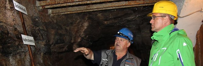 "Abgetaucht: Jendricke besuchte die "Lange Wand" in Ilfeld (Foto: J. Piper)