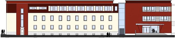 So soll die Nordansicht des Gymnasiums aussehen (Foto: NordIng)