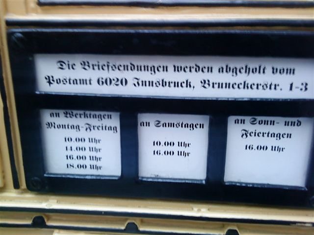 Postalisches Denglish (Foto: K. Knittel) Postalisches Denglish (Foto: K. Knittel)