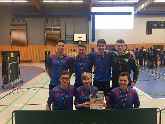 o.R.v.l.: Lennart Czosnyka, Justin Haustein, Lars Engler, Johannes Eichhorn; u.R.v.l.: Elias Naumann, Nicolas Koch, Hermann Scholz (Foto: Johannes Eichhorn)