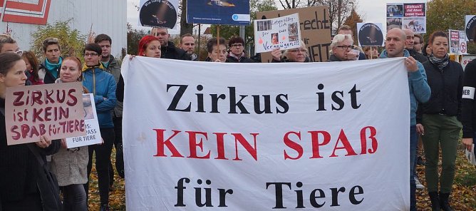 Proteste gegen Wildtierzirkus in Nordhausen (Foto: nnz)