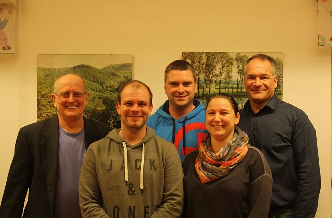 v.l.n.r: J&uuml;rgen Poerschke (Vorsitzender), Daniel Reinholz, Andre Kutscher, Alexis Duitsmann (Finanzen), Andrei Rutkowski (Stellvertreter) (Foto: J&uuml;rgen Poerschke)
