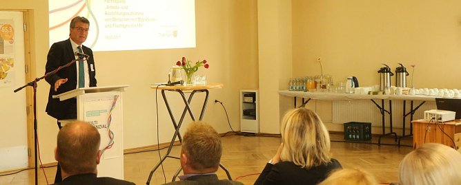 Th&uuml;ringens Minister f&uuml;r Migration Dieter Lauinger zu Gast in Nordhausen (Foto: Angelo Glashagel)